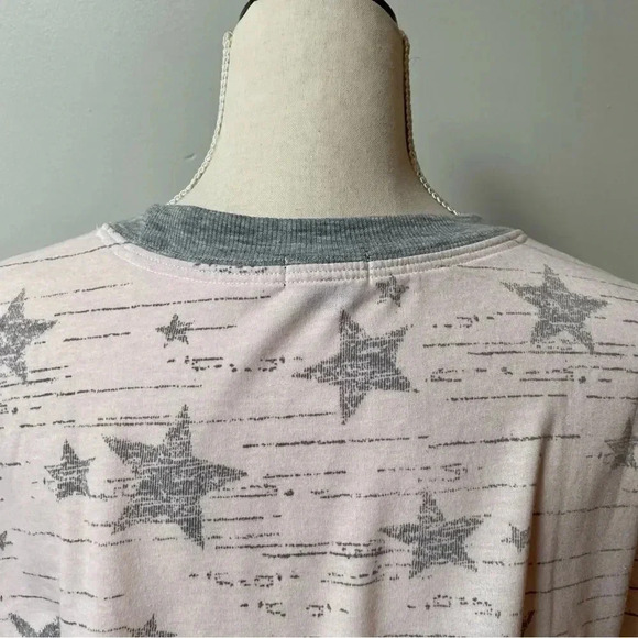 Splendid Pink Gray Star Lounge Sweatshirt Small Cozy Soft Pullover Casual - Picture 11 of 16